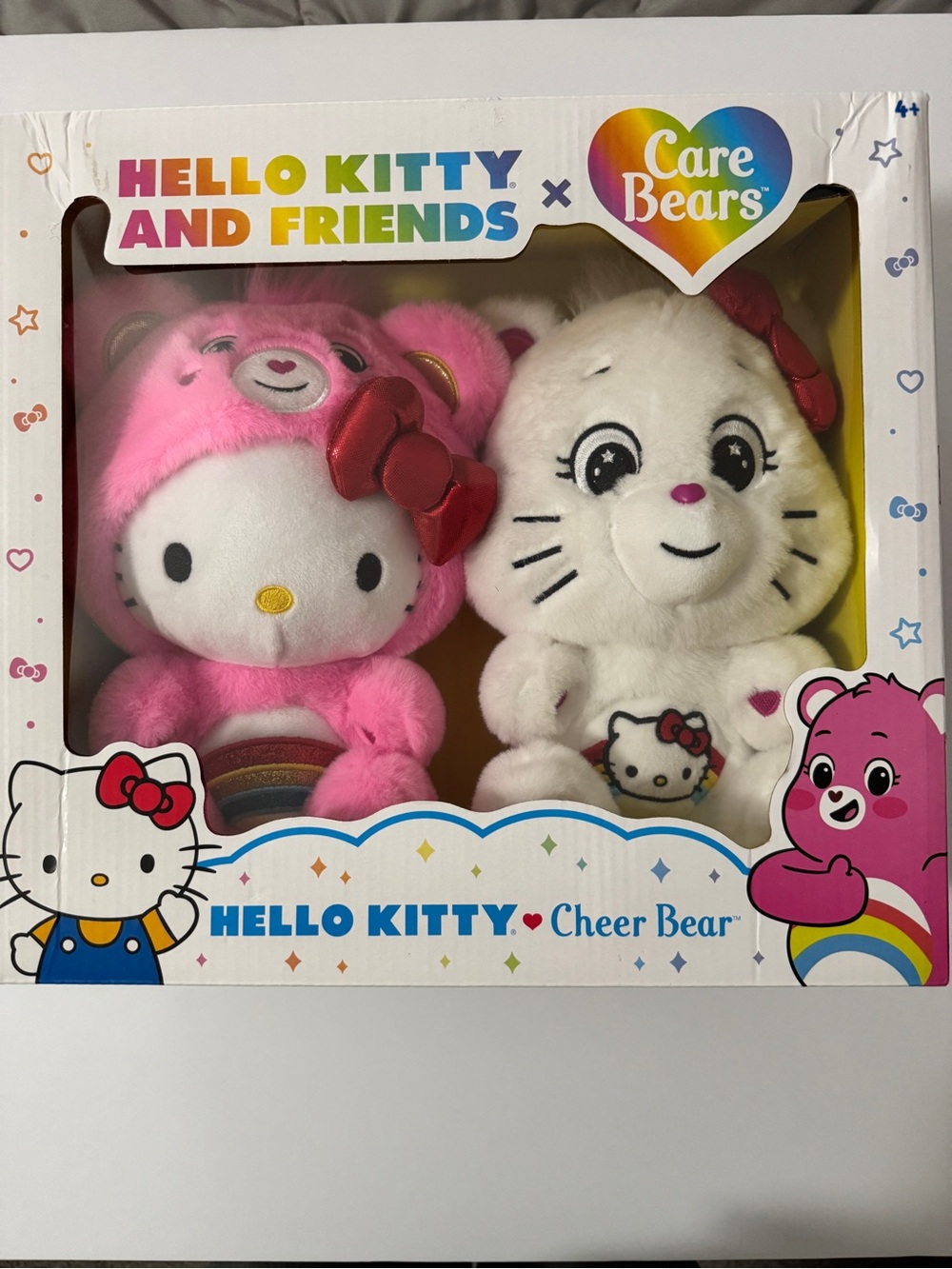 Hello Kitty x Care Bears Plush Duo - Pink & White